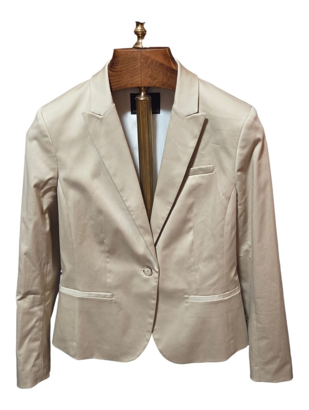 Banana Republic Womens Khaki Tan Sateen Single-Button Blazer Size 8 New!